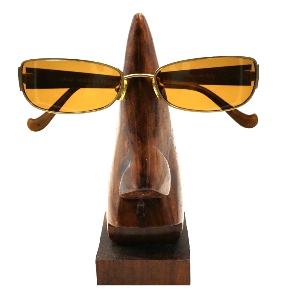 Cynthia Rowley Amber Lens Gold Frame Narrow Sunglasses